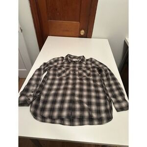 Denim & Supply Ralph Lauren Women's Medium Grey Plaid Utility Button Up Shirt